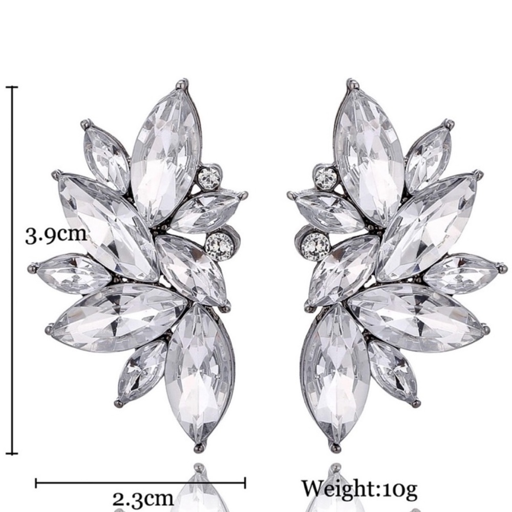 Crystal Cluster Statement Stud Earrings - image 3
